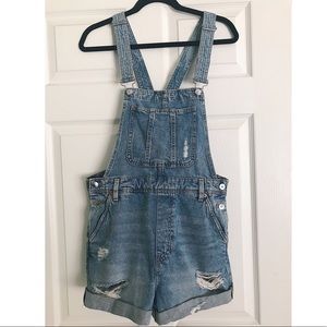 Denim Overall Shorts